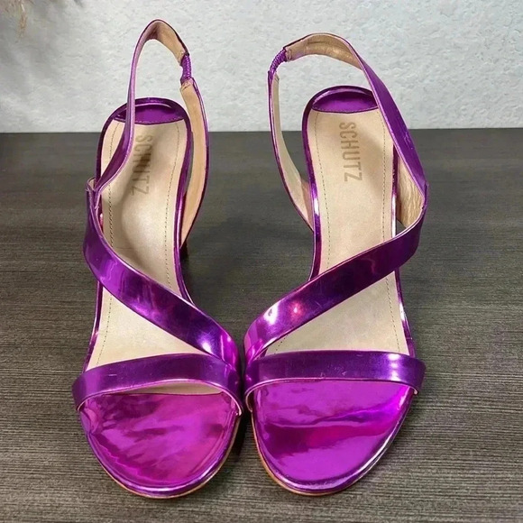 SCHUTZ Dannie Patent Leather Heels Sandals Size 9.5B - Picture 2 of 13